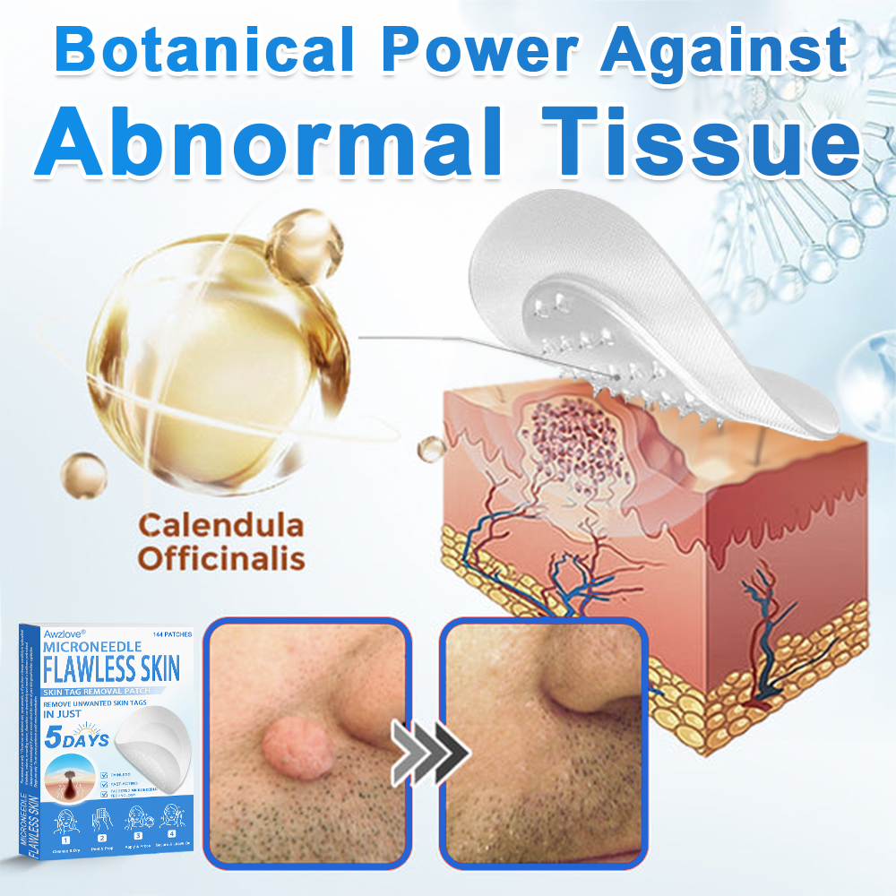 📌 Awzlove® 2-in-1 Microneedle & Hydrocolloid Patch | Raised Moles,Acne, Flat Warts & Skin Tags Remover | Improves Wrinkles, Scars & Blemishes | Invisible Star Pimple Patches for Face & Body | 🎁