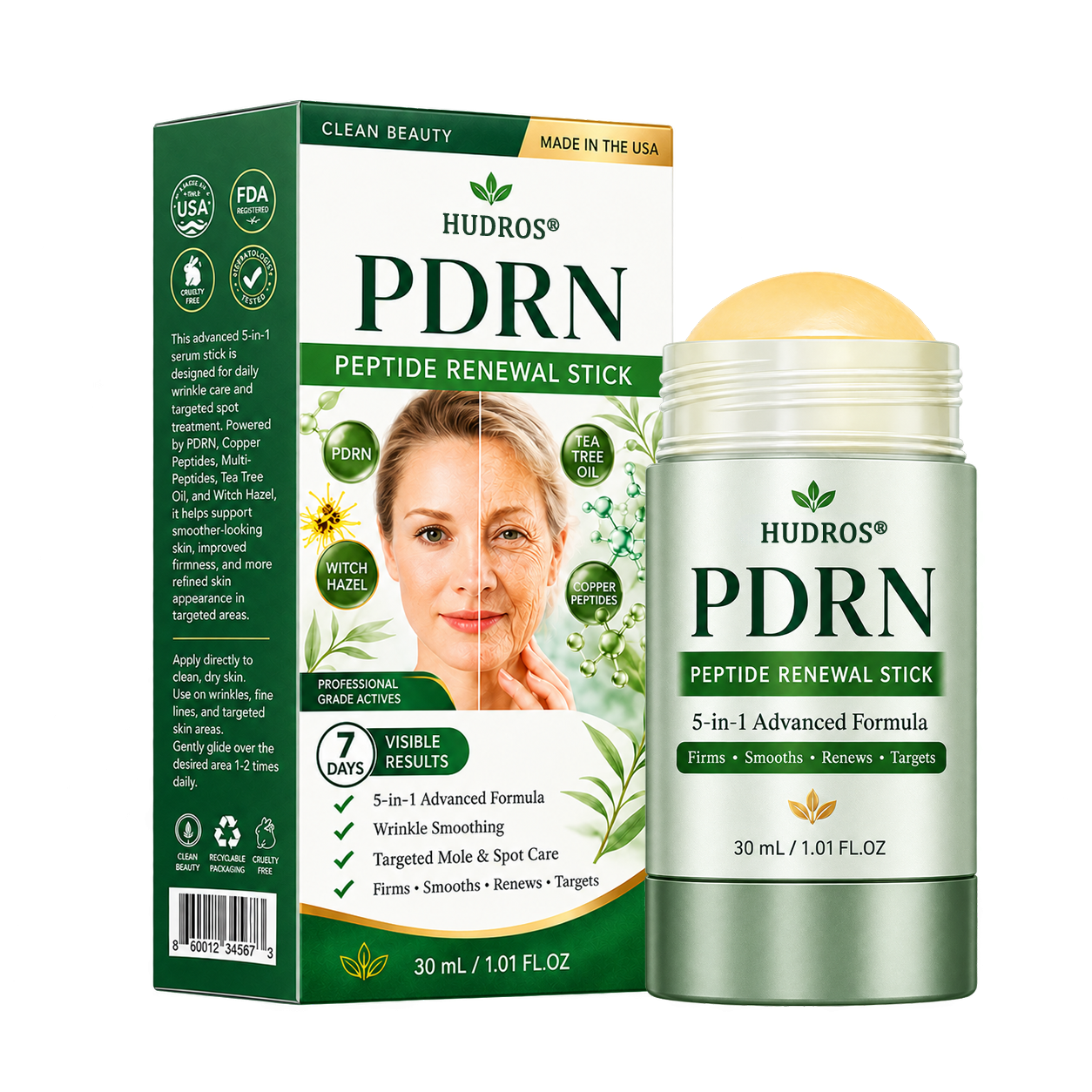 Hudros® 👨‍⚕️👨‍⚕️𝑷𝑫𝑹𝑵 𝑨𝒏𝒕𝒊-𝑨𝒈𝒊𝒏𝒈 & 𝑻𝒂𝒓𝒈𝒆𝒕𝒆𝒅 𝑺𝒑𝒐𝒕 𝑹𝒆𝒏𝒆𝒘𝒂𝒍 𝑺𝒕𝒊𝒄𝒌（𝑯𝒆𝒍𝒑𝒔 𝑺𝒎𝒐𝒐𝒕𝒉 𝑾𝒓𝒊𝒏𝒌𝒍𝒆𝒔, 𝑺𝒖𝒑𝒑𝒐𝒓𝒕 𝑭𝒊𝒓𝒎𝒆𝒓-𝑳𝒐𝒐𝒌𝒊𝒏𝒈 𝑺𝒌𝒊𝒏, 𝒂𝒏𝒅 𝑰𝒎𝒑𝒓𝒐𝒗𝒆 𝑻𝒉𝒆 𝑨𝒑𝒑𝒆𝒂𝒓𝒂𝒏𝒄𝒆 𝑶𝒇 𝑽𝒊𝒔𝒊𝒃𝒍𝒆 𝑺𝒑𝒐𝒕𝒔）