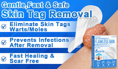 📌 Awzlove® 2-in-1 Microneedle & Hydrocolloid Patch | Raised Moles,Acne,  Flat Warts & Skin Tags Remover | Improves Wrinkles, Scars & Blemishes | Invisible Star Pimple Patches for Face & Body |🎀