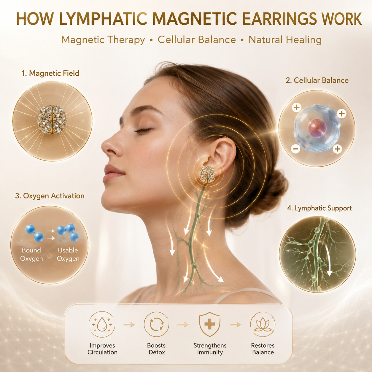 💖❤️Magnetic Moissanite Lymphatic Earrings LAST‑DAY SPECIAL: 18% OFF💖❤️