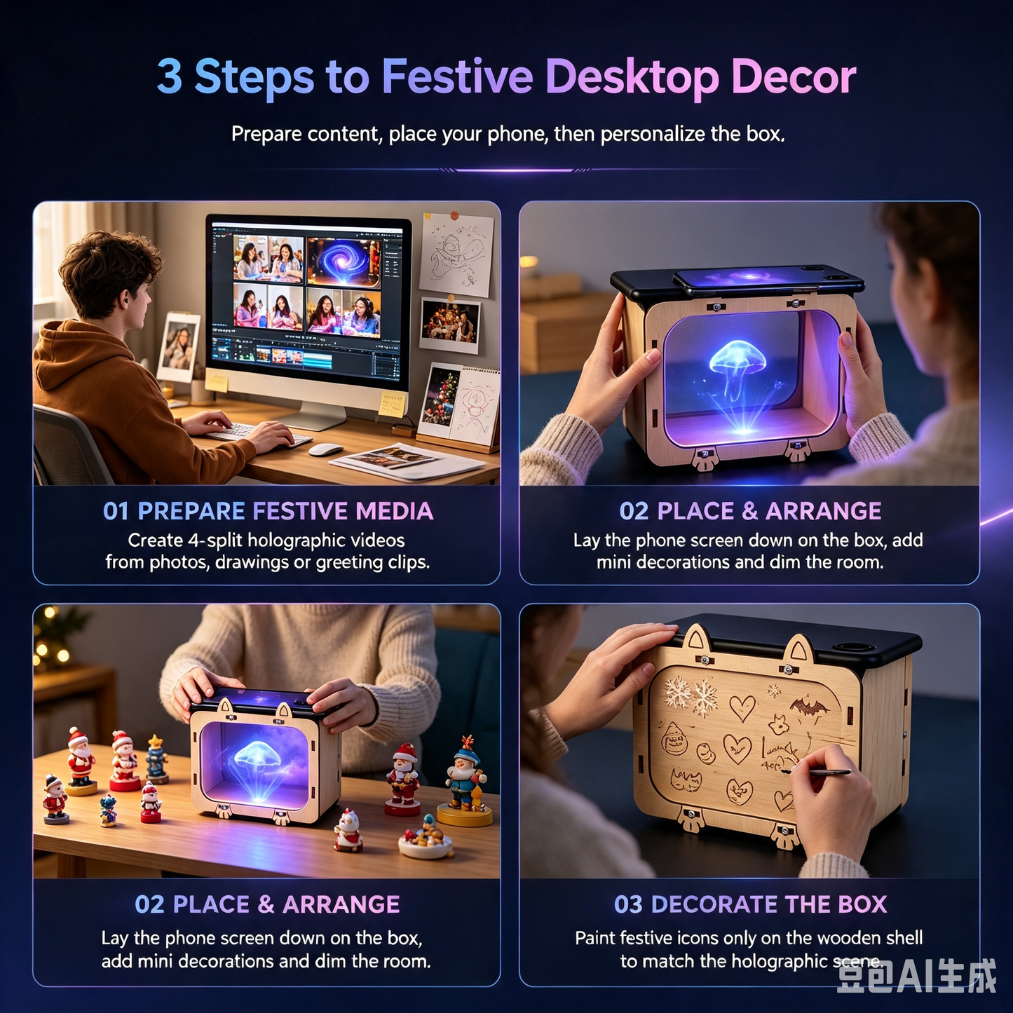 OFFICIAL BRAND|Healrize® 3D Holographic Cinema TV Projector|Immersive Floating 3D Visuals, Bring Theater-Style Spectacle Home