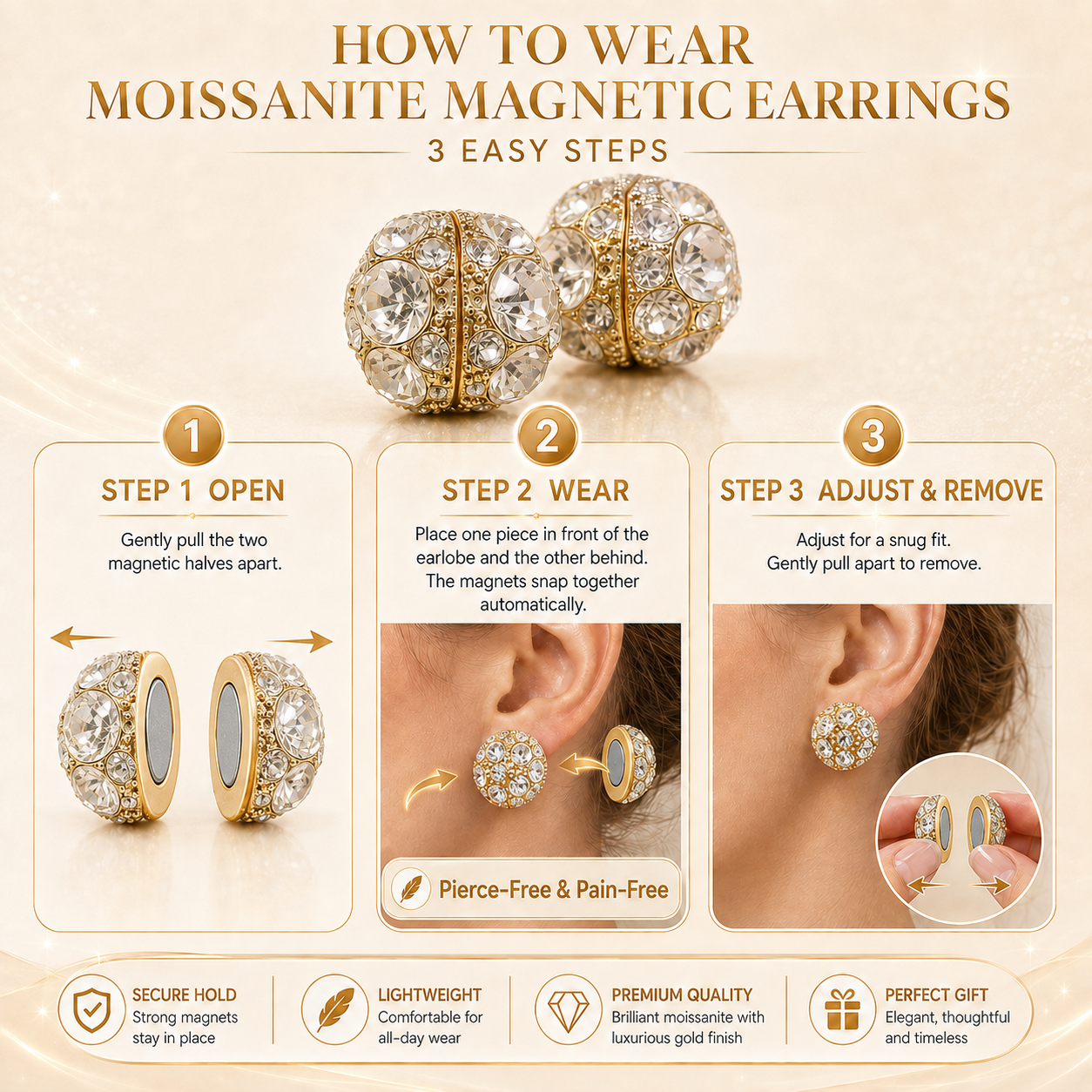 💖❤️Magnetic Moissanite Lymphatic Earrings LAST‑DAY SPECIAL: 18% OFF💖❤️