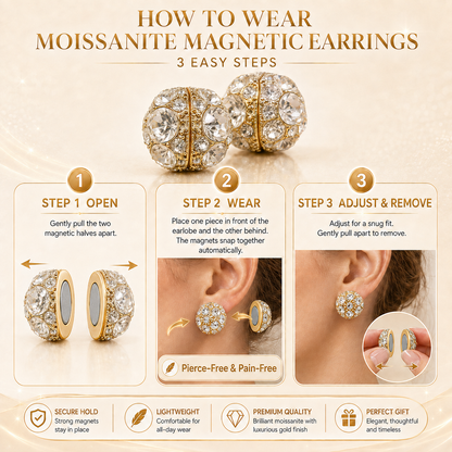 💖❤️Magnetic Moissanite Lymphatic Earrings LAST‑DAY SPECIAL: 18% OFF💖❤️