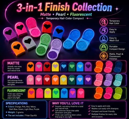 Disposable Hair Color Powders with 8 Colors