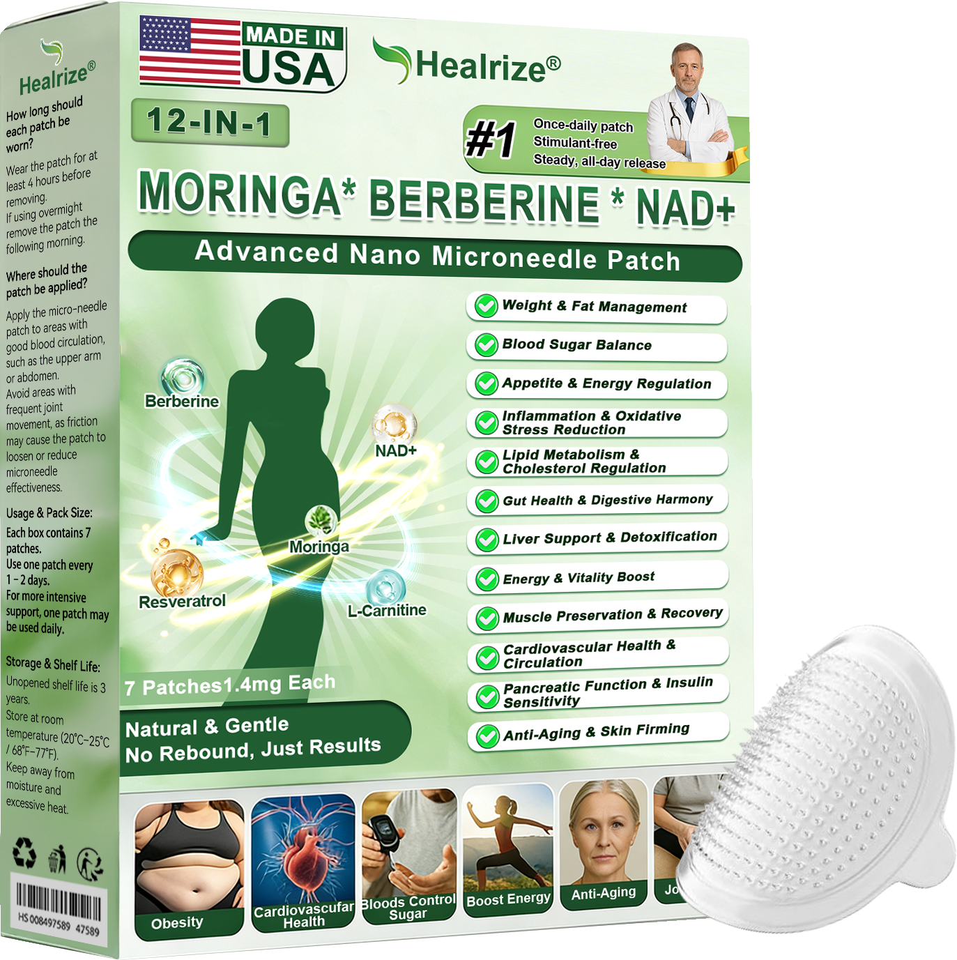 𝑶𝒇𝒇𝒊𝒄𝒊𝒂𝒍 𝑺𝒕𝒐𝒓𝒆  | 👩‍⚕️ H𝐞a𝐥r𝐢z𝐞® 1𝟐-𝐈N-1 M𝐨r𝐢n𝐠a * B𝐞r𝐛e𝐫i𝐧e * N𝐀D+ 𝐀d𝐯a𝐧c𝐞d N𝐚n𝐨 𝐌i𝐜r𝐨n𝐞e𝐝l𝐞 𝐏a𝐭c𝐡 (𝐎𝐧𝐜𝐞 𝐃𝐚𝐢𝐥𝐲, 𝐯𝐢𝐬𝐢𝐛𝐥𝐞 𝐜𝐡𝐚𝐧𝐠𝐞𝐬 𝐢𝐧 𝟕 𝐝𝐚𝐲𝐬） F𝐨r 𝐎𝐛𝐞𝐬𝐢𝐭𝐲, 𝐋o𝐨s𝐞 𝐒k𝐢n, 𝐃𝐢𝐚𝐛𝐞𝐭𝐞𝐬, 𝐒𝐥𝐞𝐞𝐩 𝐀𝐩𝐧𝐞𝐚, 𝐀𝐧𝐝 𝐉𝐨𝐢𝐧𝐭 𝐈𝐬𝐬𝐮𝐞𝐬🌞
