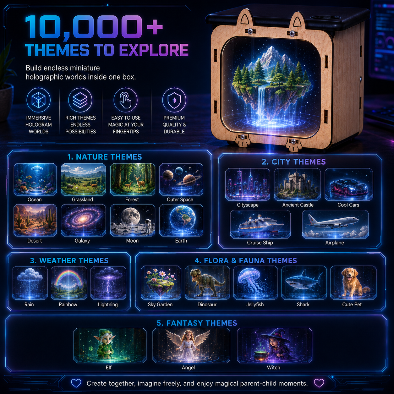 OFFICIAL BRAND|Healrize® 3D Holographic Cinema TV Projector|Immersive Floating 3D Visuals, Bring Theater-Style Spectacle Home