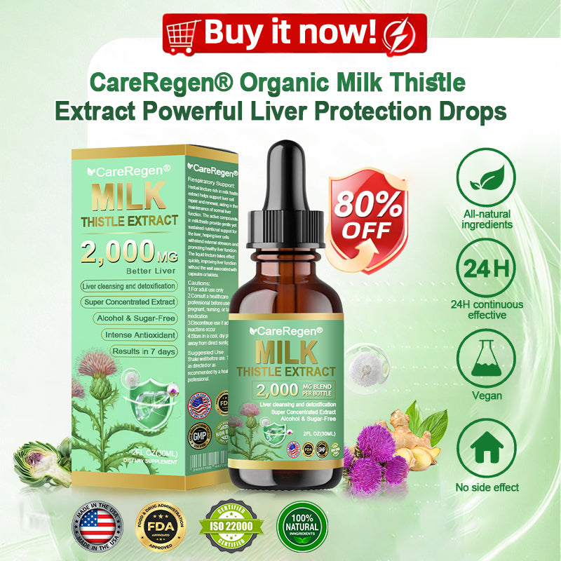 𝗢𝗳𝗳𝗶𝗰𝗶𝗮𝗹 𝗦𝘁𝗼𝗿𝗲:CareRegen® 𝗢𝗿𝗴𝗮𝗻𝗶𝗰 𝗠𝗶𝗹𝗸 𝗧𝗵𝗶𝘀𝘁𝗹𝗲 𝗘𝘅𝘁𝗿𝗮𝗰𝘁 𝗣𝗼𝘄𝗲𝗿𝗳𝘂𝗹 𝗟𝗶𝘃𝗲𝗿 𝗣𝗿𝗼𝘁𝗲𝗰𝘁𝗶𝗼𝗻 𝗗𝗿𝗼𝗽𝘀 🌿 𝐂𝐥𝐢𝐧𝐢𝐜𝐚𝐥𝐥𝐲 𝐩𝐫𝐨𝐯𝐞𝐧, 𝐡𝐢𝐠𝐡𝐥𝐲 𝐜𝐨𝐧𝐜𝐞𝐧𝐭𝐫𝐚𝐭𝐞𝐝 𝐟𝐨𝐫𝐦𝐮𝐥𝐚 𝐭𝐡𝐚𝐭 𝐝𝐞𝐭𝐨𝐱𝐢𝐟𝐢𝐞𝐬 𝐭𝐡𝐞 𝐥𝐢𝐯𝐞𝐫, 𝐫𝐞𝐥𝐢𝐞𝐯𝐞𝐬 𝗳𝗮𝘁𝘁𝘆 𝗹𝗶𝘃𝗲𝗿, 𝗵𝗲𝗽𝗮𝘁𝗶𝘁𝗶𝘀 & 𝗹𝗶𝘃𝗲𝗿 𝘀𝘁𝗿𝗲𝘀𝘀 — 𝗻𝘂𝗿𝘁𝘂𝗿𝗲 𝘆𝗼𝘂𝗿 𝗹𝗶𝘃𝗲𝗿, 𝗳𝗮𝘀𝘁𝗲𝗿 & 𝘀𝗮𝗳𝗲𝗹𝘆.🎀